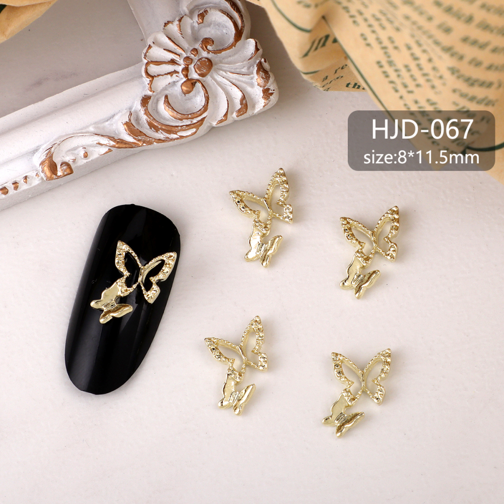 Assorted Butterfly and Bow Metal Nail Charms