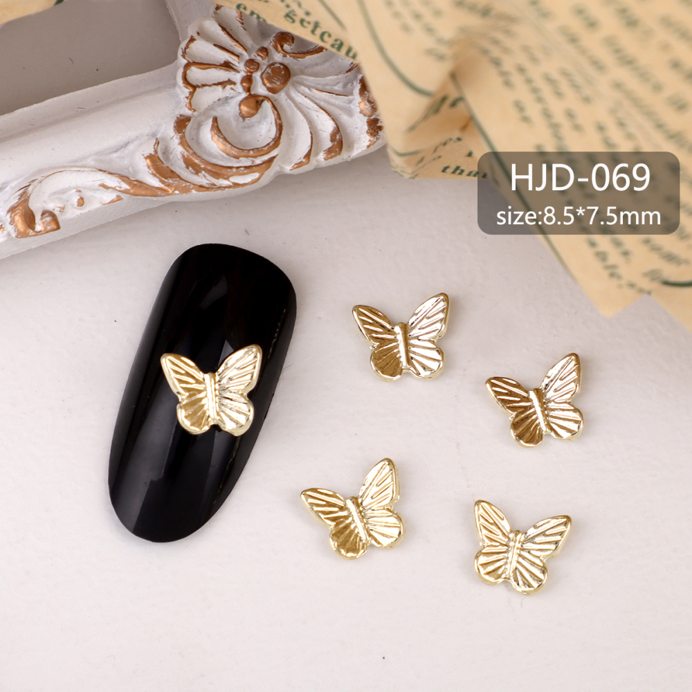 Assorted Butterfly and Bow Metal Nail Charms