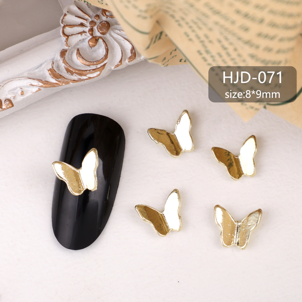 Assorted Butterfly and Bow Metal Nail Charms