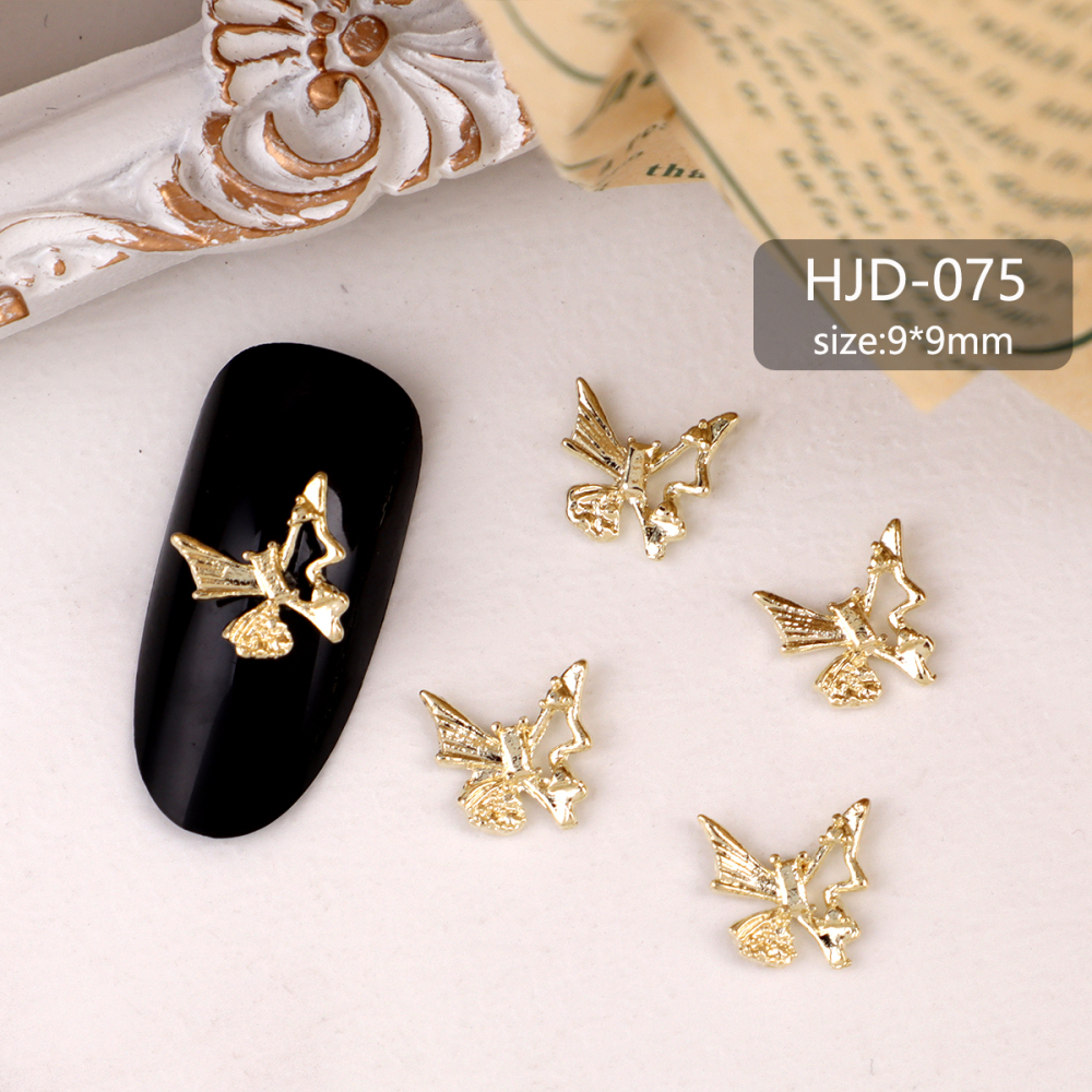 Assorted Butterfly and Bow Metal Nail Charms