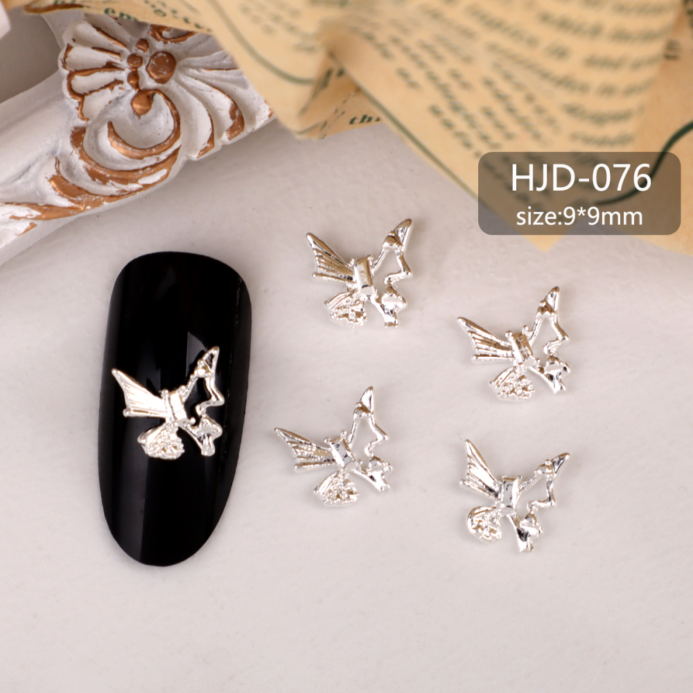 Assorted Butterfly and Bow Metal Nail Charms