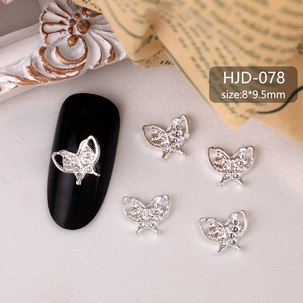 Assorted Butterfly and Bow Metal Nail Charms
