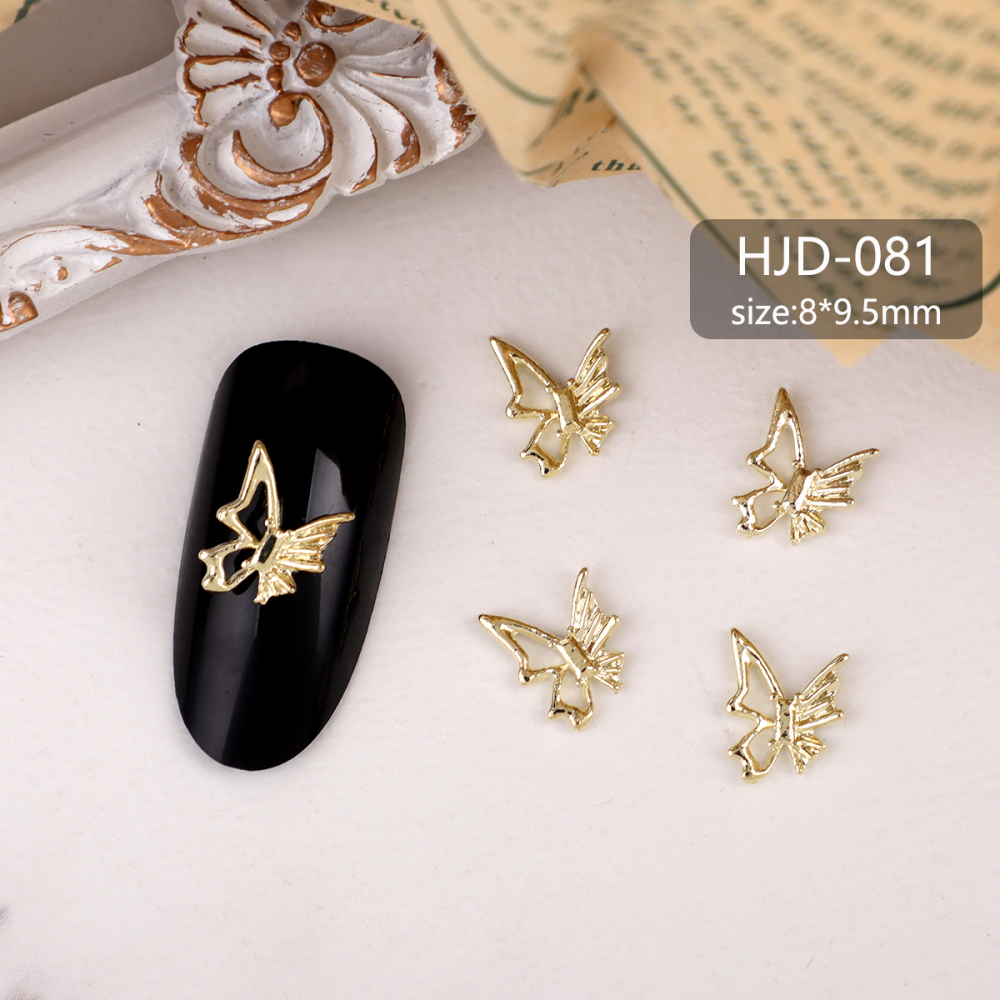 Assorted Butterfly and Bow Metal Nail Charms