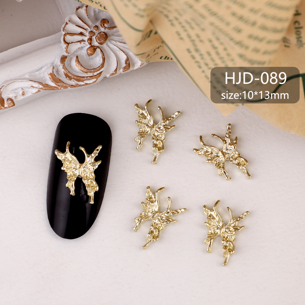 Assorted Butterfly and Bow Metal Nail Charms