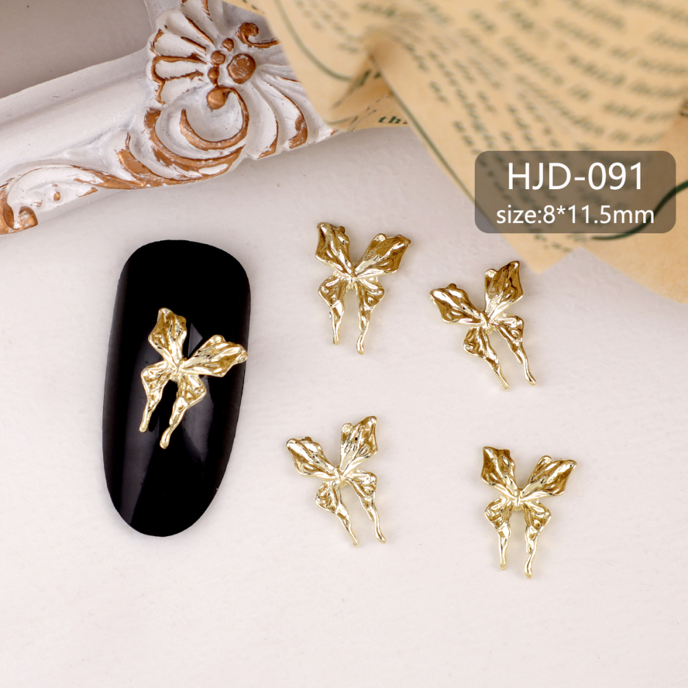 Assorted Butterfly and Bow Metal Nail Charms
