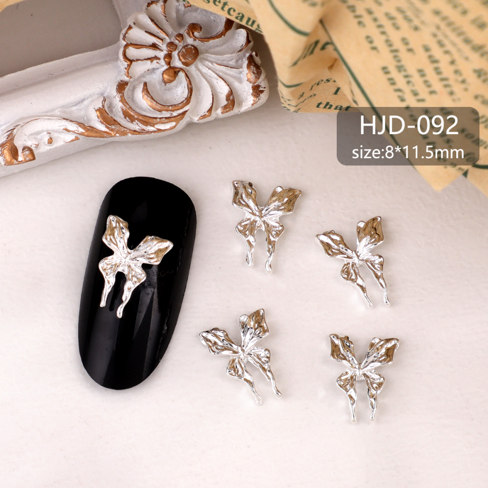 Assorted Butterfly and Bow Metal Nail Charms