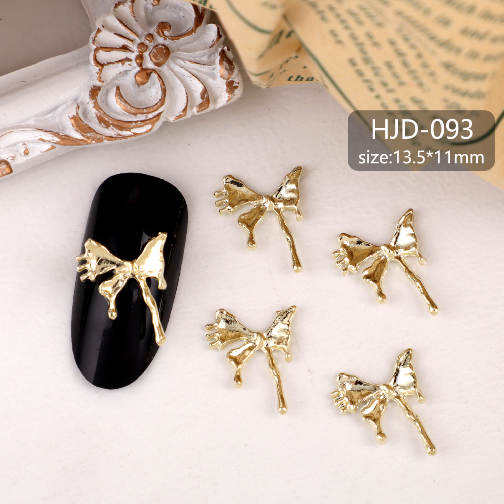 Assorted Butterfly and Bow Metal Nail Charms