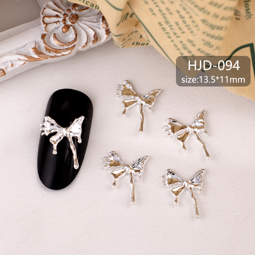Assorted Butterfly and Bow Metal Nail Charms