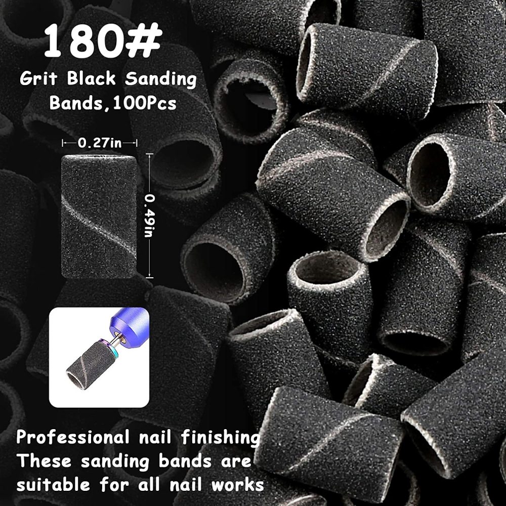 Nail Drill Sanding Bands Multiple Grits 100pcs
