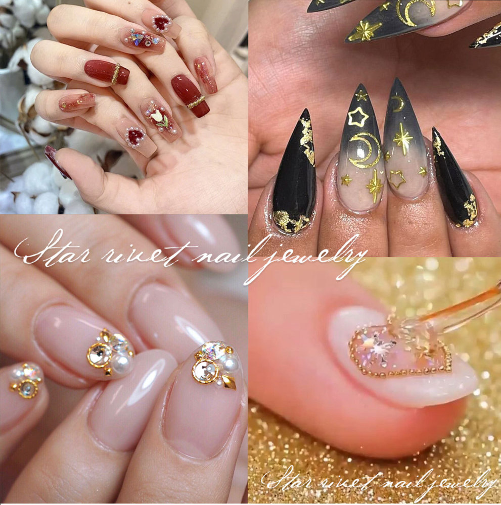 Star Butterfly Pearl Alloy Nail Charms