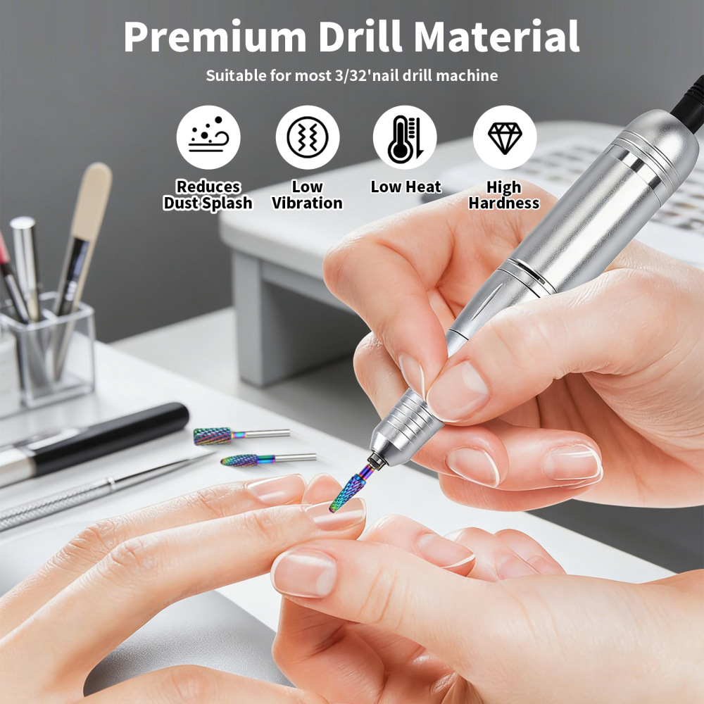 Rainbow Coated Tungsten Carbide Nail Drill Bits