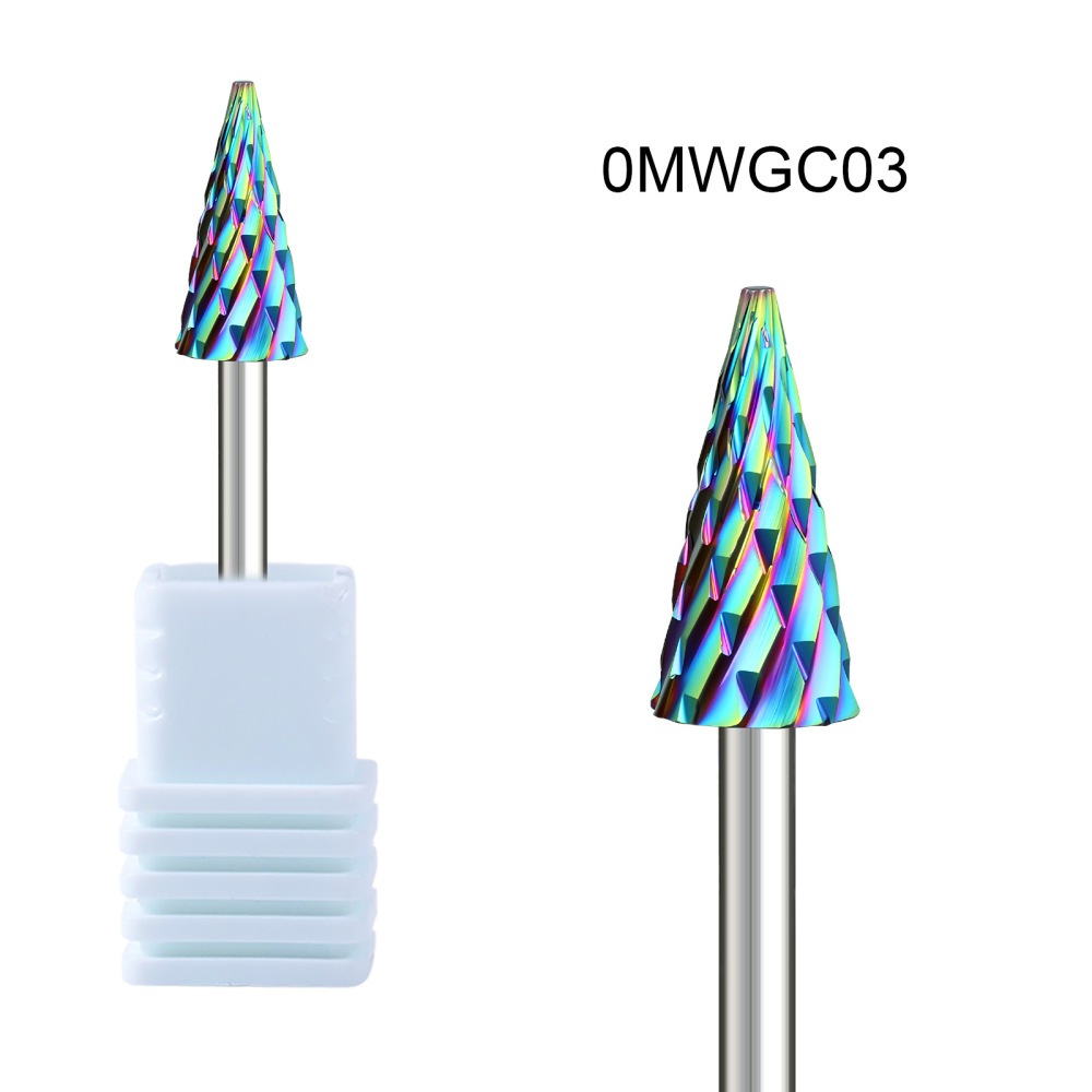 Rainbow Coated Tungsten Carbide Nail Drill Bits