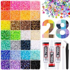 28 Grids Nail Rhinestones Kit