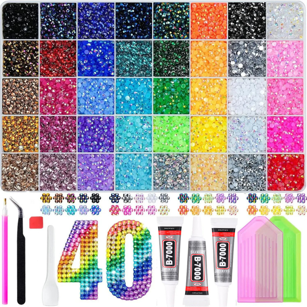 Nail Rhinestones Set  Resin Gems for DIY Nail Art & Crafts