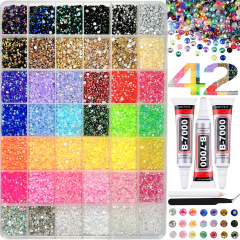42 Grids Nail Rhinestones Kit