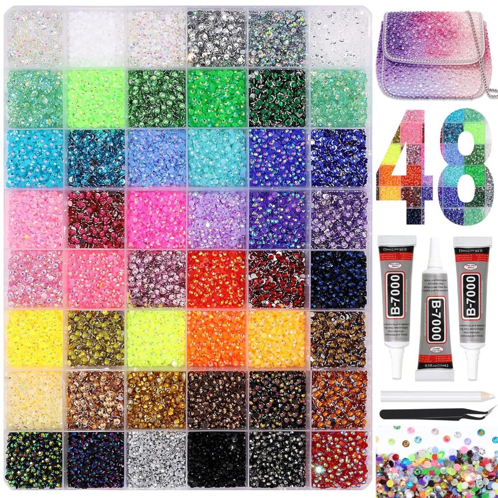Nail Rhinestones Set  Resin Gems for DIY Nail Art & Crafts