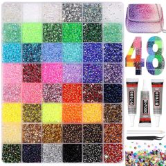 48 Grids Nail Rhinestones Kit