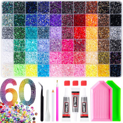 60 Grids Nail Rhinestones Kit