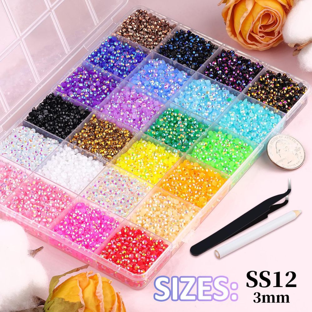 Nail Rhinestones Set  Resin Gems for DIY Nail Art & Crafts