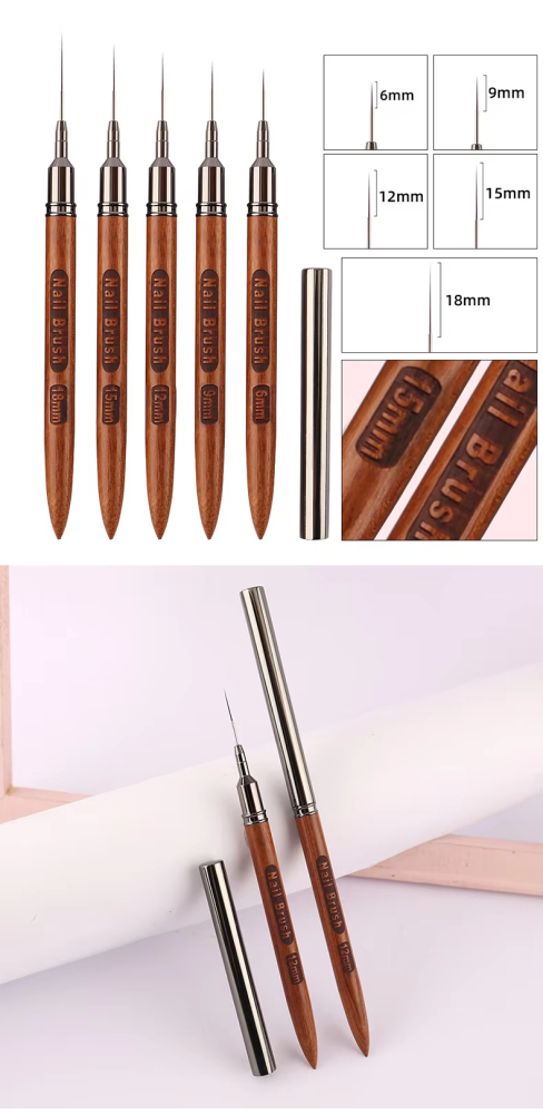 Wood Handle Nail Liner Brush