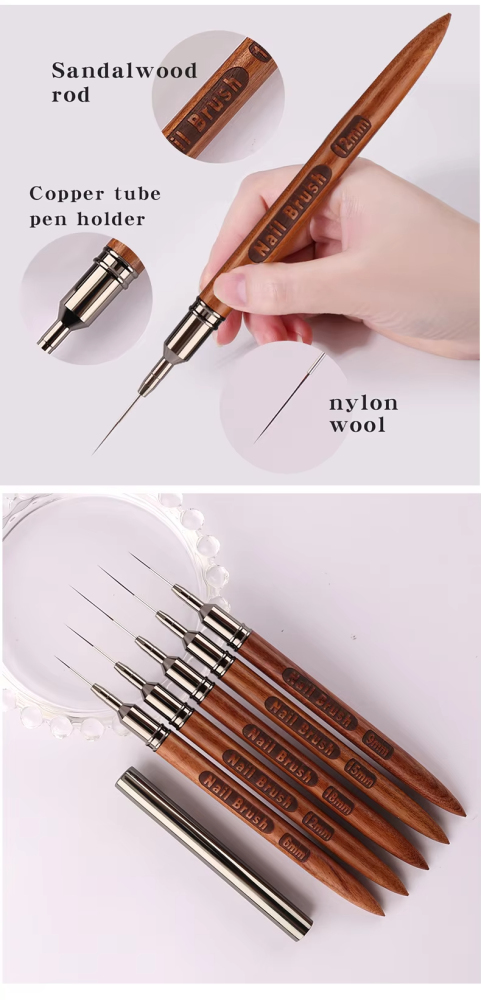 Wood Handle Nail Liner Brush