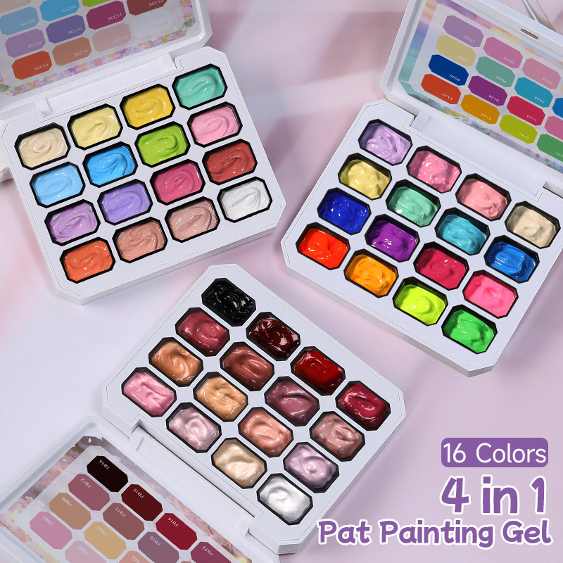 6 Colors 4 in 1 Pat Painting Gel Palette