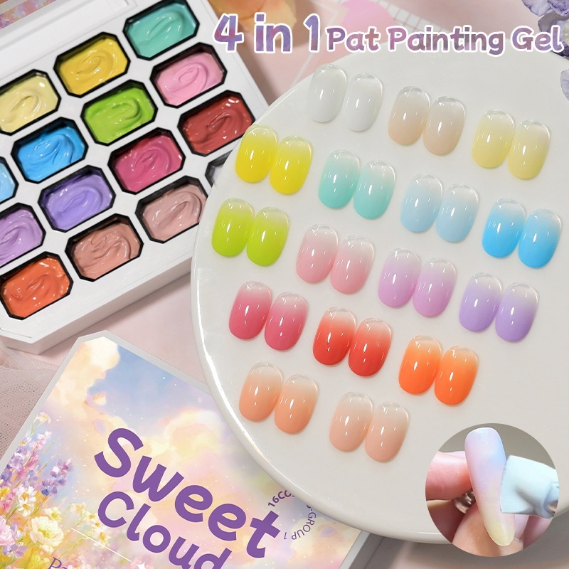 6 Colors 4 in 1 Pat Painting Gel Palette