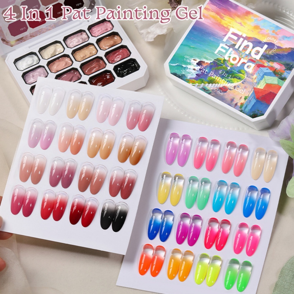6 Colors 4 in 1 Pat Painting Gel Palette