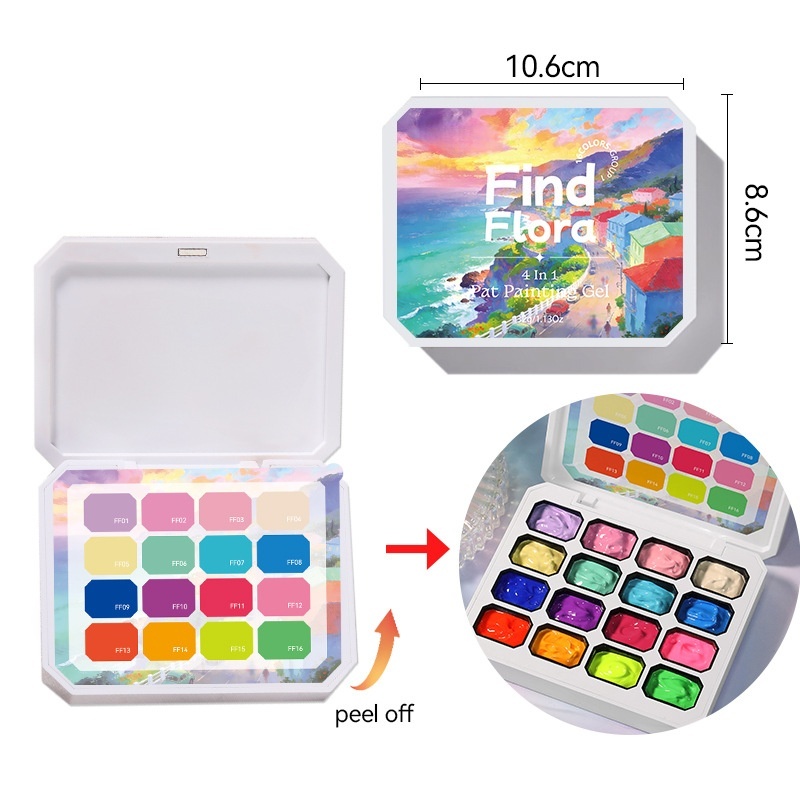 6 Colors 4 in 1 Pat Painting Gel Palette