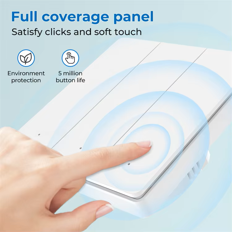 Tuya 1/2/3 Gang WiFi Zigbee Smart Wall Physical Button Switch Non-neutral Only Live