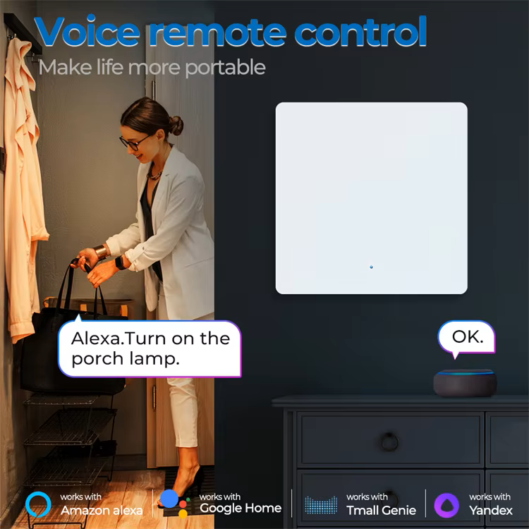 Tuya 1/2/3 Gang WiFi Zigbee Smart Wall Physical Button Switch Non-neutral Only Live