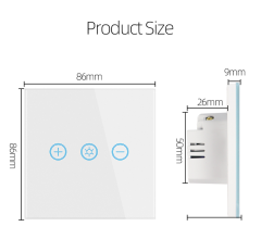 WiFi Smart Touch Dimmer Switch, Touch Panel, One-Touch Control of Home Lighting