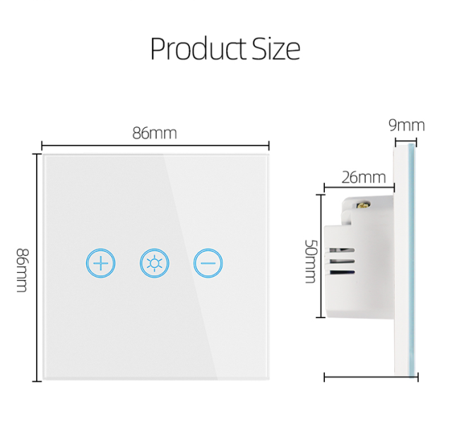 WiFi Smart Touch Dimmer Switch, Touch Panel, One-Touch Control of Home Lighting