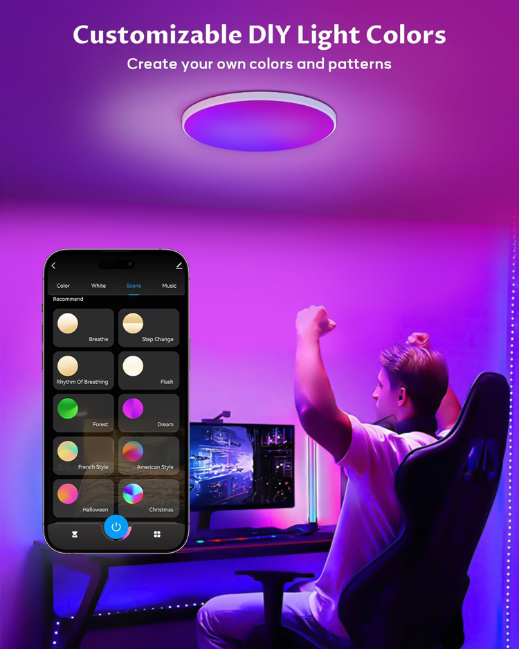 Smart Color Ceiling Light | WiFi & Voice Control with Alexa/Google