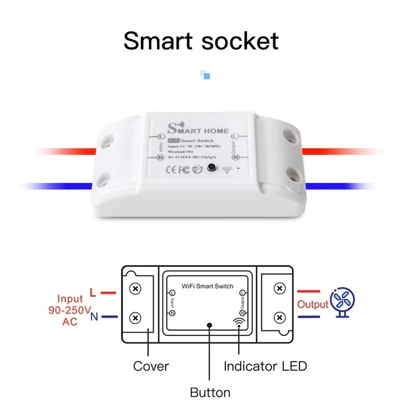 Doodle intelligent mini wifi switch voice APP remote control time switch hidden switch