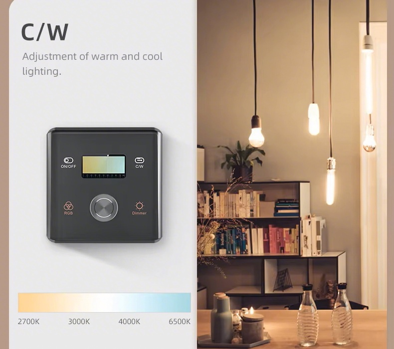 Tuya Smart Zigbee RGBCW Switch Controller EU UK Touch Panel Dimming Switch Scene Switching for Smart Home LED Light Control Works with Alexa Google Home