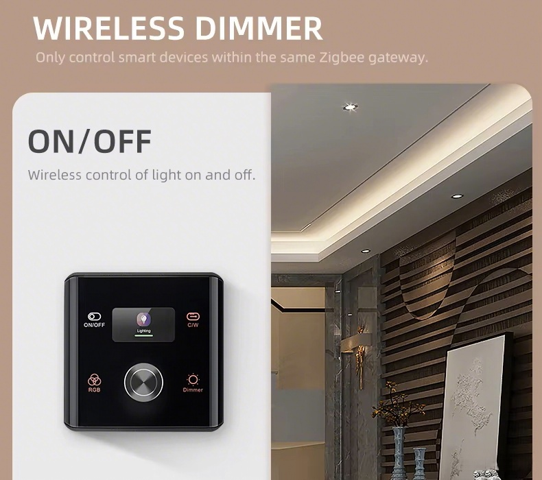 Tuya Smart Zigbee RGBCW Switch Controller EU UK Touch Panel Dimming Switch Scene Switching for Smart Home LED Light Control Works with Alexa Google Home