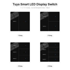 Tuya Smart LED Display Switch Series - 3 Gang, WiFi or ZigBee, Dimmer & Curtain Controllers | GEL