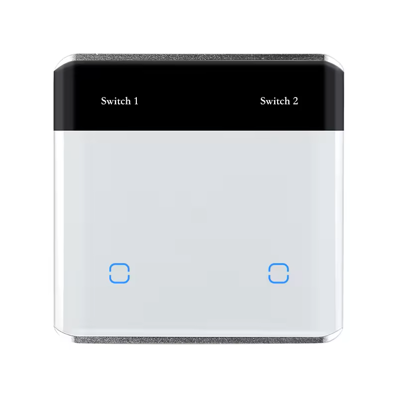 Tuya Smart LED Display 2-Gang WiFi Light Switch, N+L Neutral Wire, Works with Smart Life, Alexa & Google Home, for UK/EU Smart Home