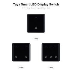 Tuya Smart LED Display 1-Gang WiFi Light Switch, N+L Neutral Wire, Works with Smart Life, Alexa & Google Home, for UK/EU Smart Home