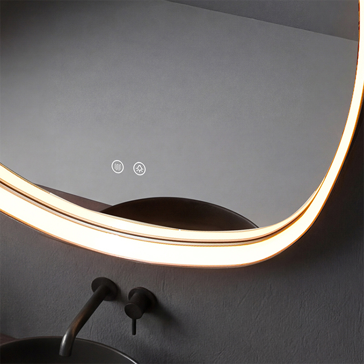 Aluminum Frame Smart Mirror Anti-fog Backlit LED Mirror with Temp Display for Luxury Hotel,Located ,Aluminum Frame Smart Mirror Anti-fog Backlit LED Mirror with Temp Display for Luxury Hotel