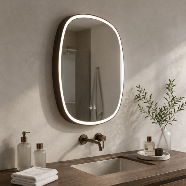 Aluminum Frame Smart Mirror Anti-fog Backlit LED Mirror with Temp Display for Luxury Hotel,Located ,Aluminum Frame Smart Mirror Anti-fog Backlit LED Mirror with Temp Display for Luxury Hotel