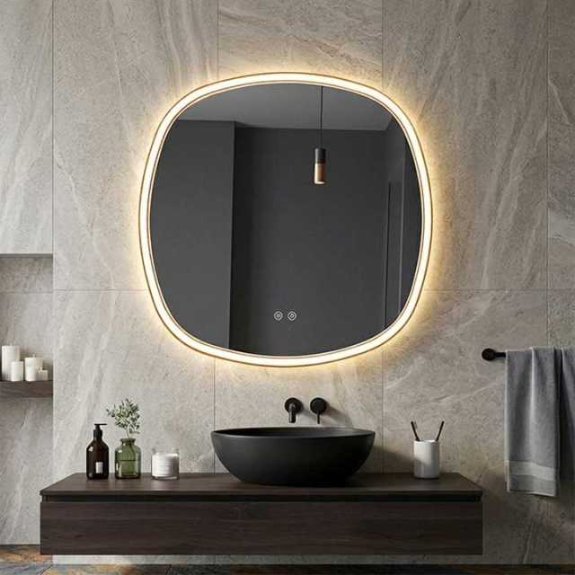 Aluminum Frame Smart Mirror Anti-fog Backlit LED Mirror with Temp Display for Luxury Hotel,Located ,Aluminum Frame Smart Mirror Anti-fog Backlit LED Mirror with Temp Display for Luxury Hotel