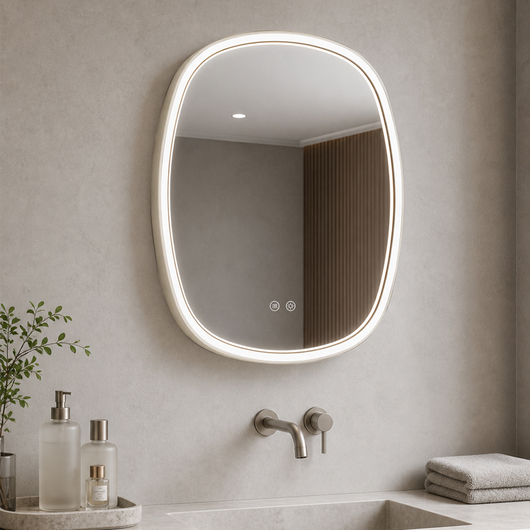 Aluminum Frame Smart Mirror Anti-fog Backlit LED Mirror with Temp Display for Luxury Hotel,Located ,Aluminum Frame Smart Mirror Anti-fog Backlit LED Mirror with Temp Display for Luxury Hotel