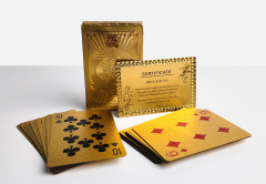Mazzo di carte da poker con finitura oro in PVC 24K all'ingrosso Carte da stampa personalizzate in Cina