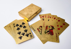 Mazzo di carte da poker con finitura oro in PVC 24K all'ingrosso Carte da stampa personalizzate in Cina
