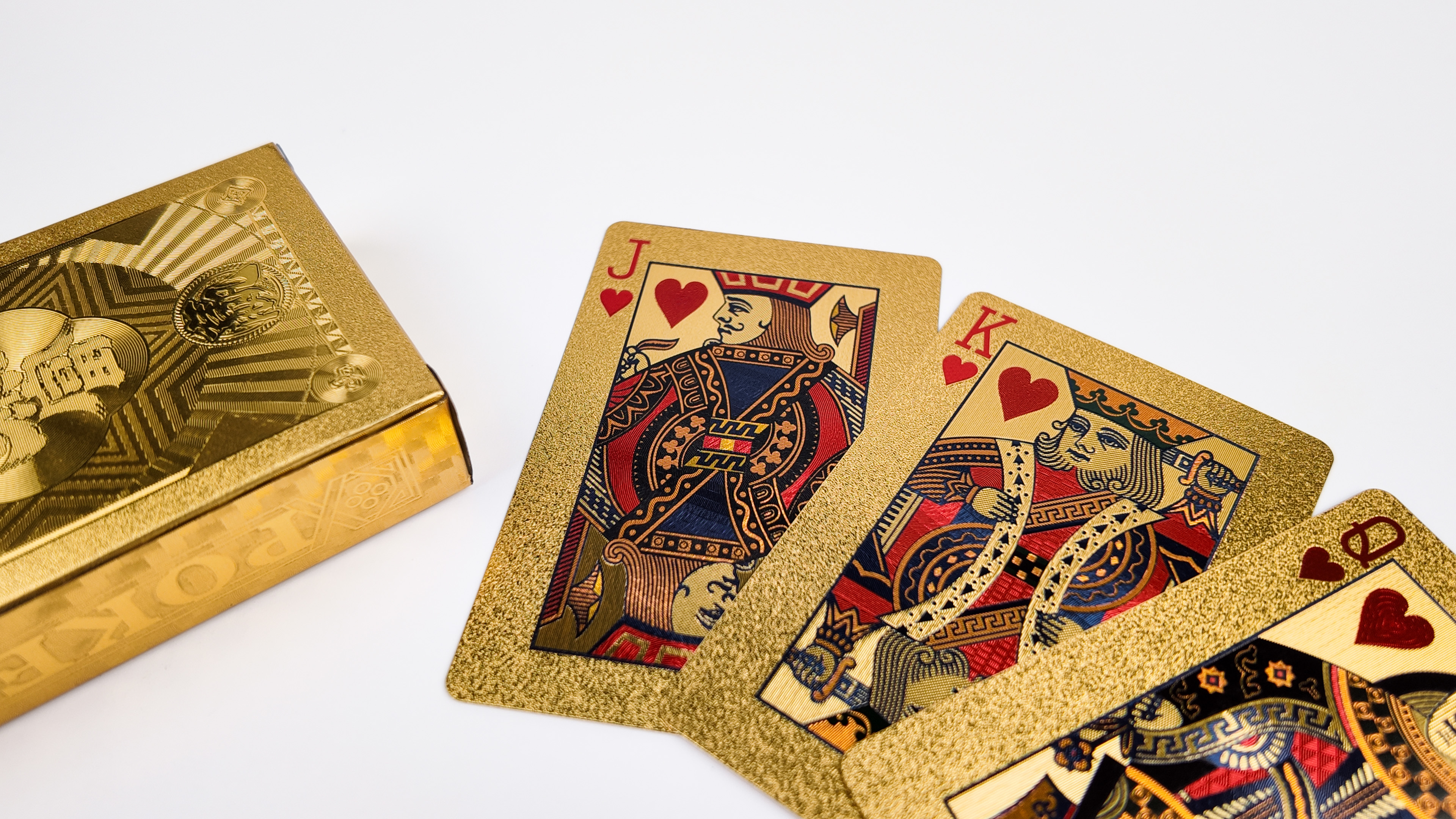 Mazzo di carte da poker con finitura oro in PVC 24K all'ingrosso Carte da stampa personalizzate in Cina