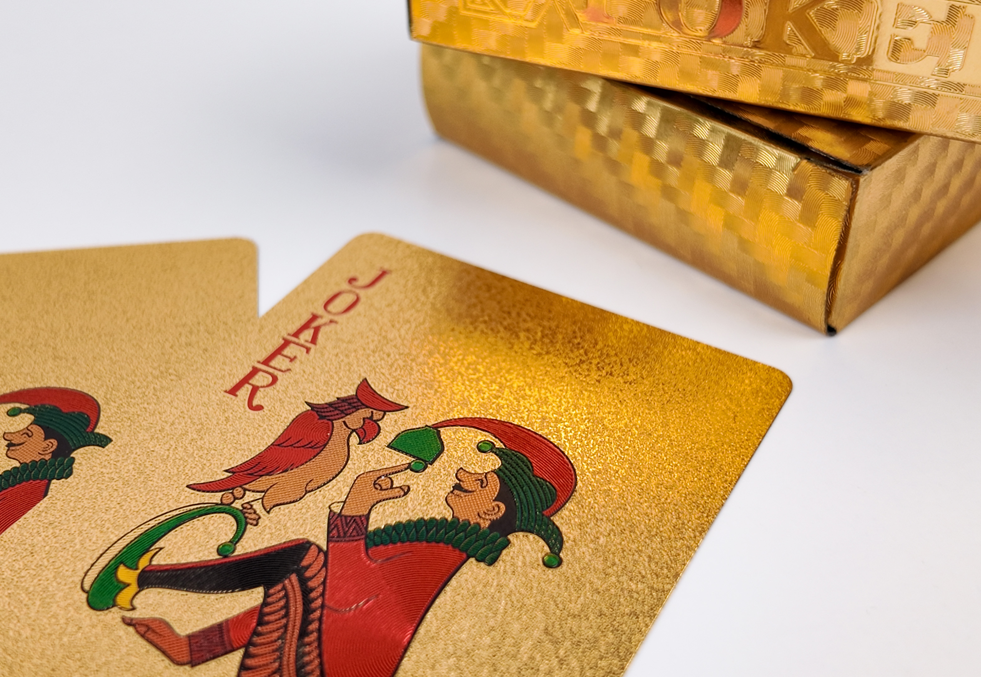 Mazzo di carte da poker con finitura oro in PVC 24K all'ingrosso Carte da stampa personalizzate in Cina
