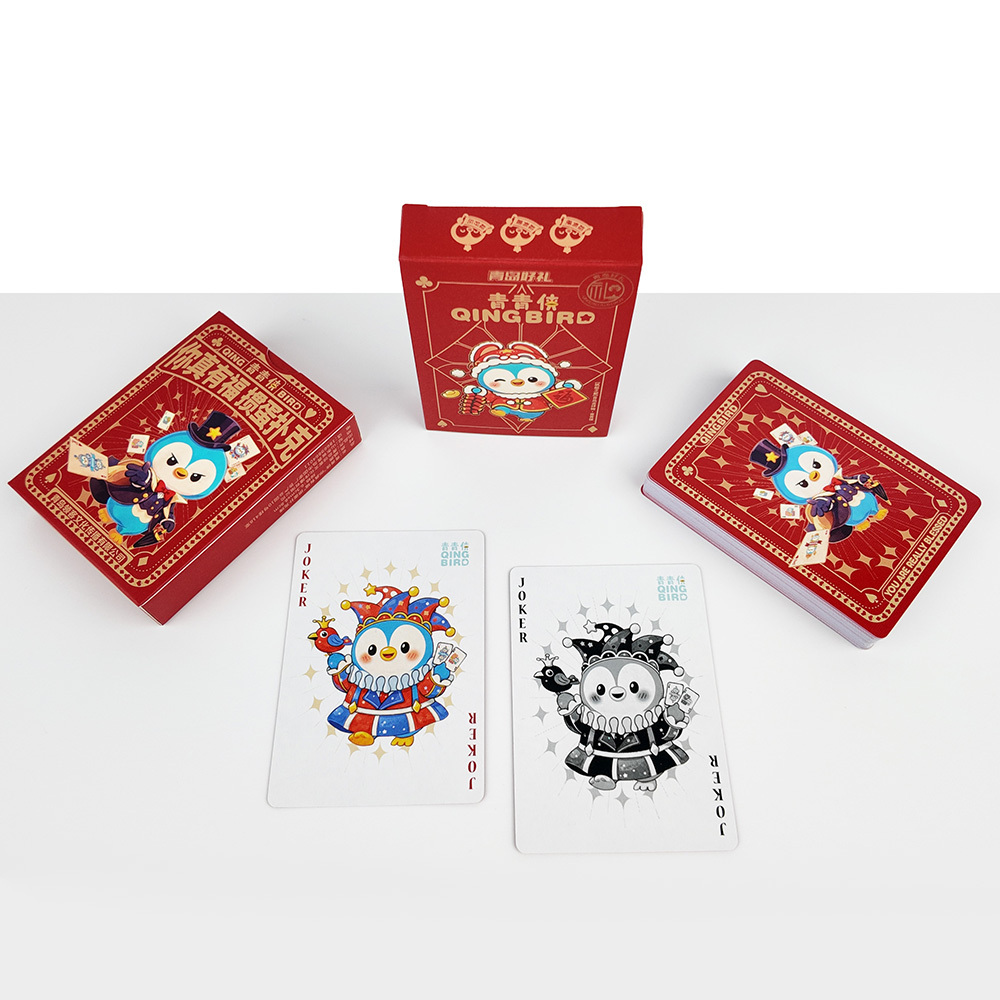 Poker de bande dessinée de conception de logo personnalisé par coutume durable de cartes à jouer