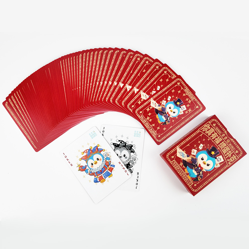Poker de bande dessinée de conception de logo personnalisé par coutume durable de cartes à jouer